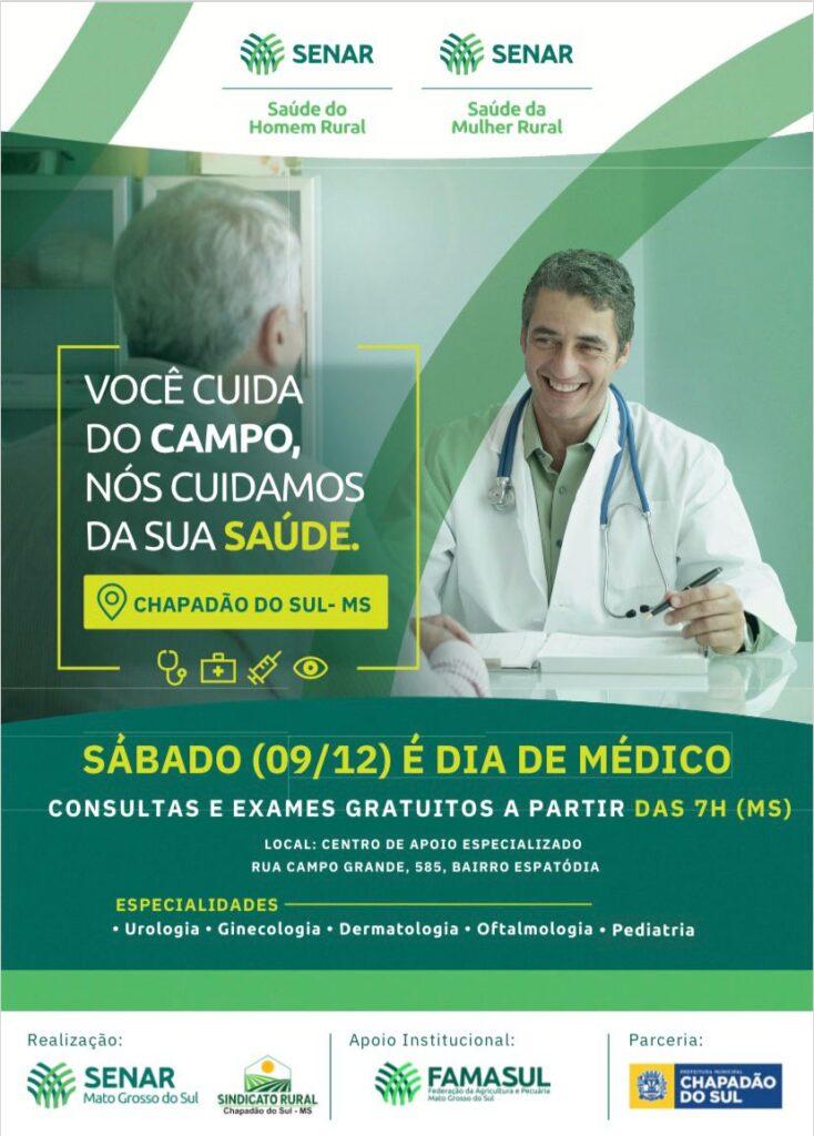 Acontece nesse sábado, 09, consultas e exames gratuitos para a população Sul – Chapadense