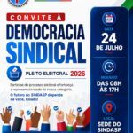 Eleições do SINDASP entram na reta final e sindicato convoca filiados para participarem do pleito no dia 24 de julho